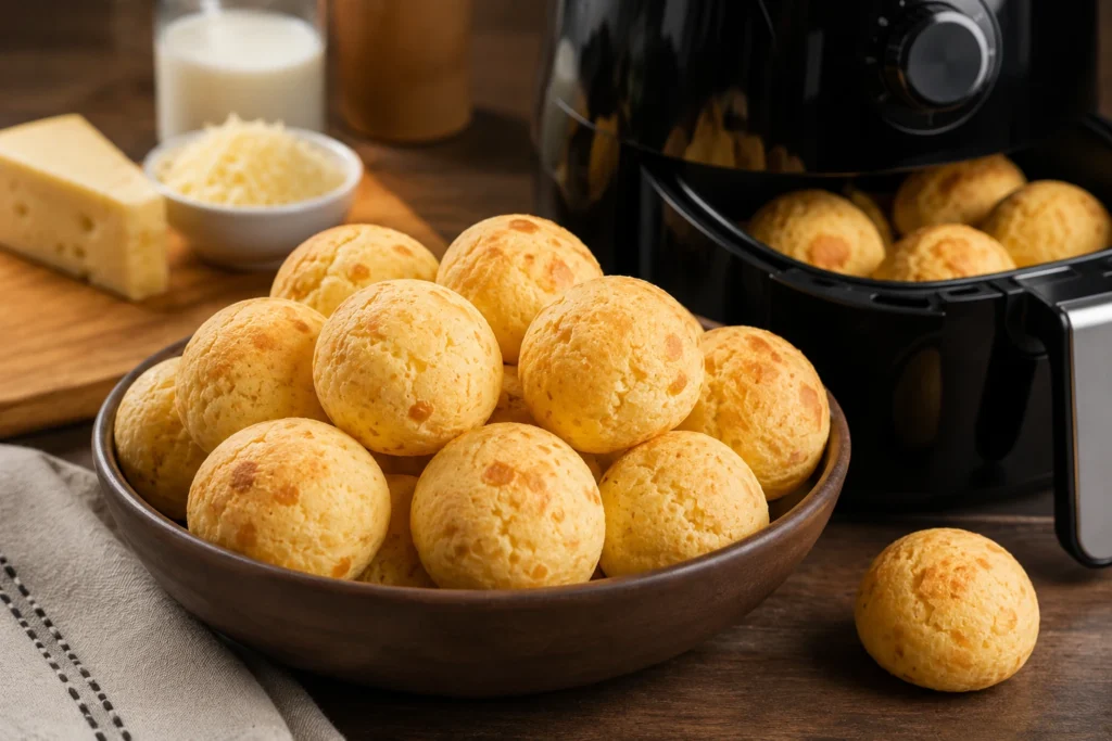 Receita de pão de queijo na air fryer em 15 minutos