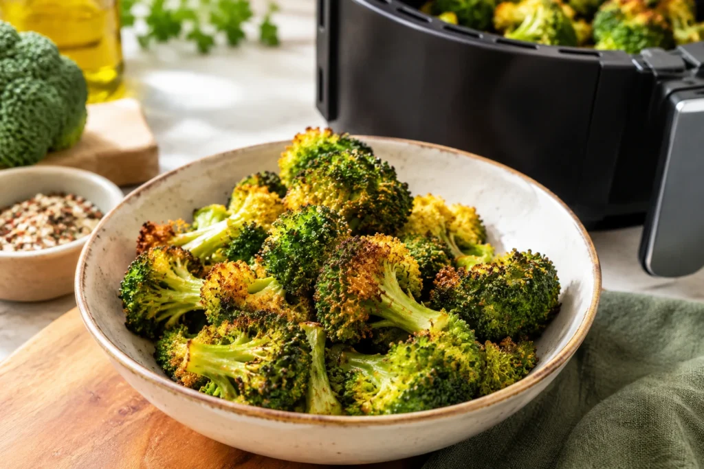 Brócolis crocante na air fryer: receita fácil