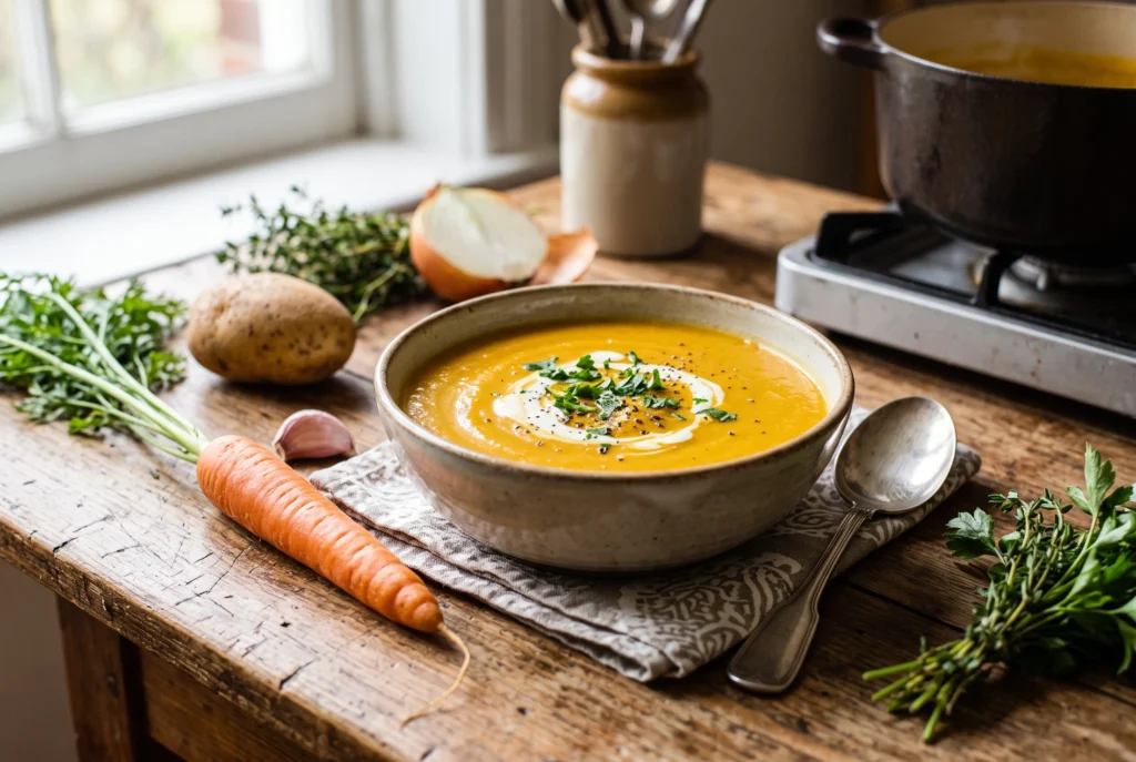 Como fazer uma sopa cremosa econômica com legumes comuns