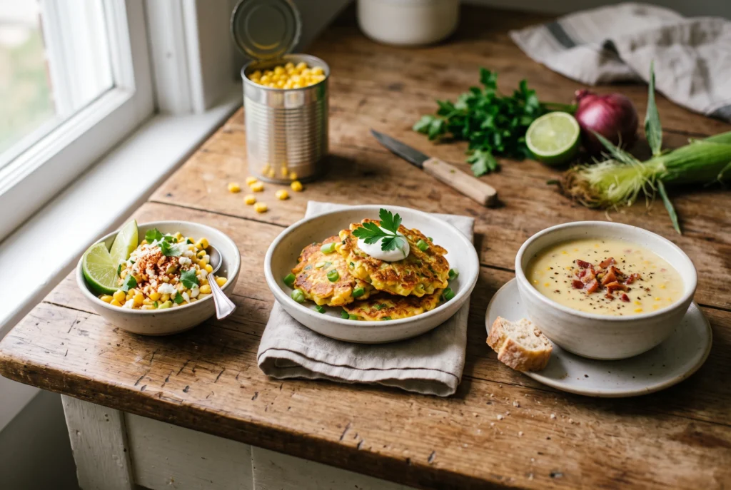 Como transformar uma lata de milho em três receitas rápidas diferentes