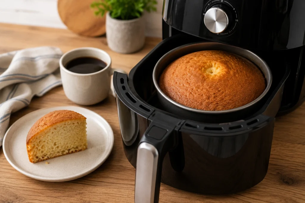 Receita de bolo simples na air fryer para café da tarde