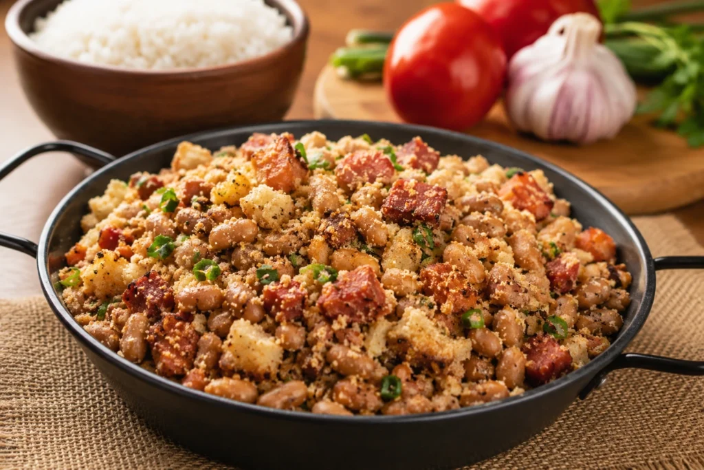 Receita de feijão tropeiro simples para almoço econômico