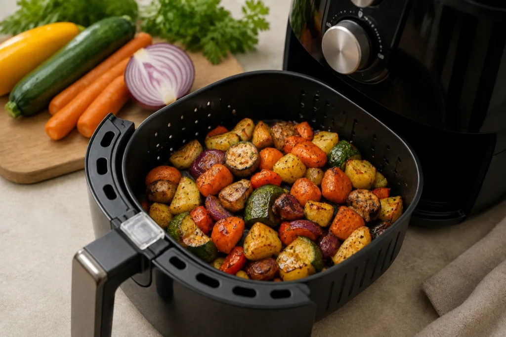 Receita de legumes assados na air fryer para almoço