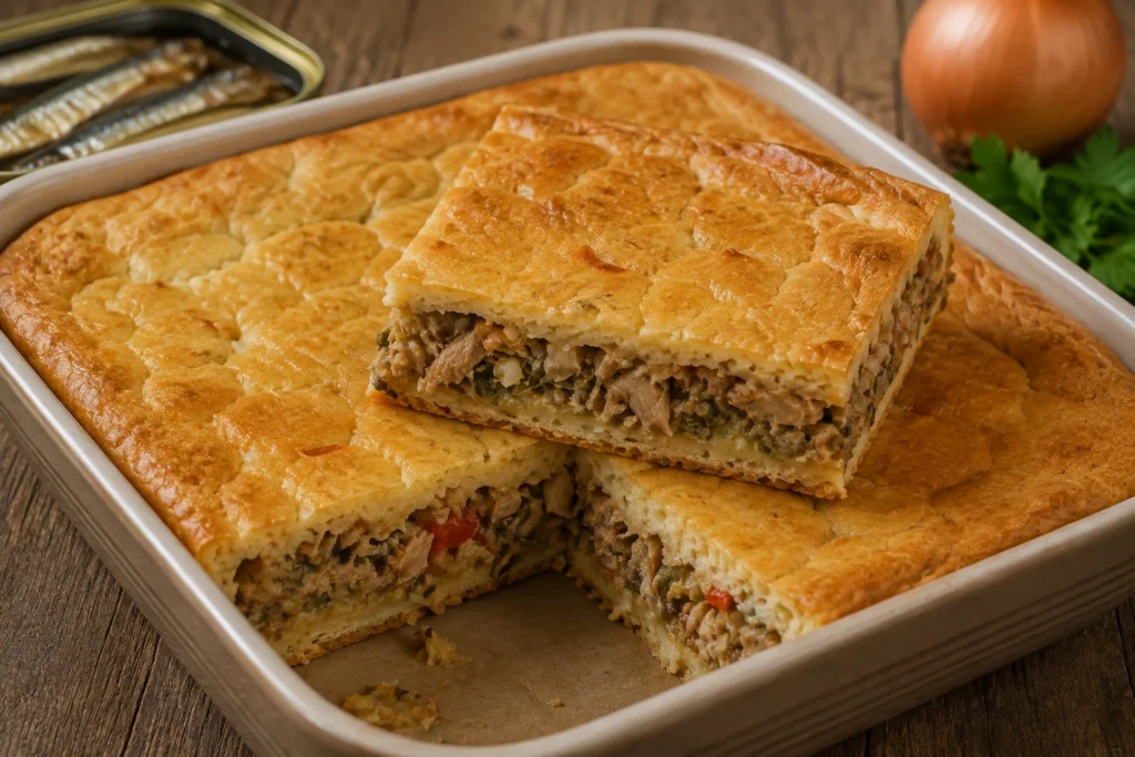 Receita de torta salgada de liquidificador com sardinha
