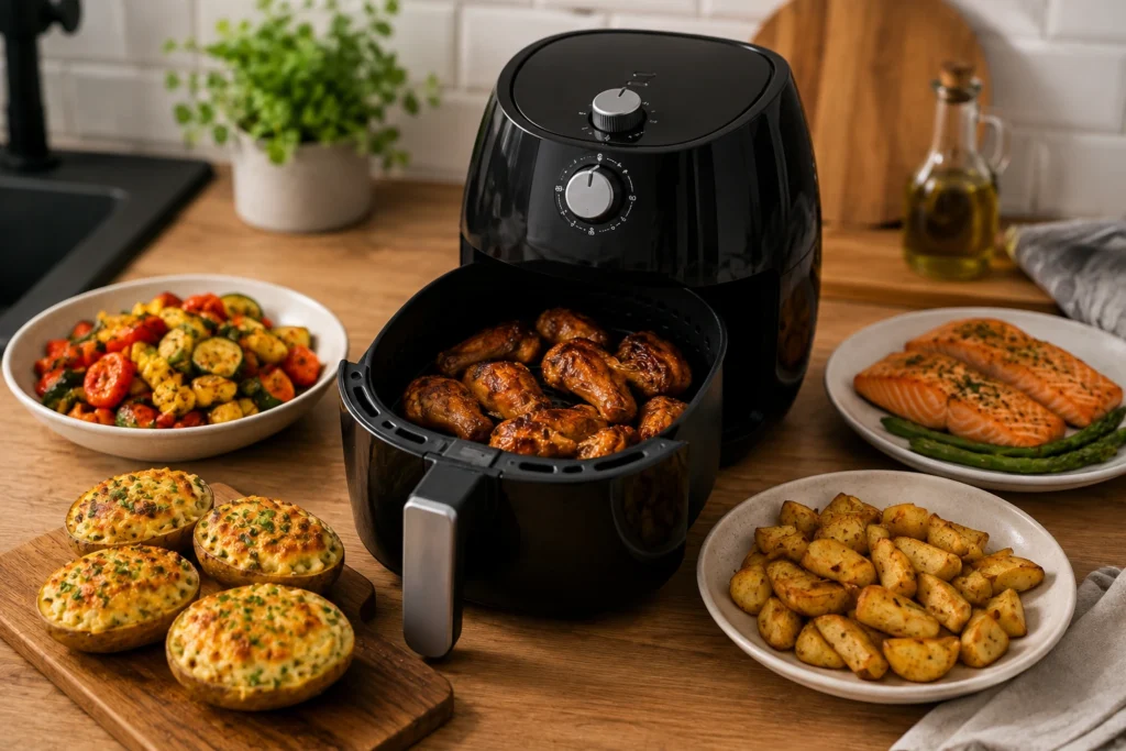 Receitas rápidas para jantar usando apenas air fryer